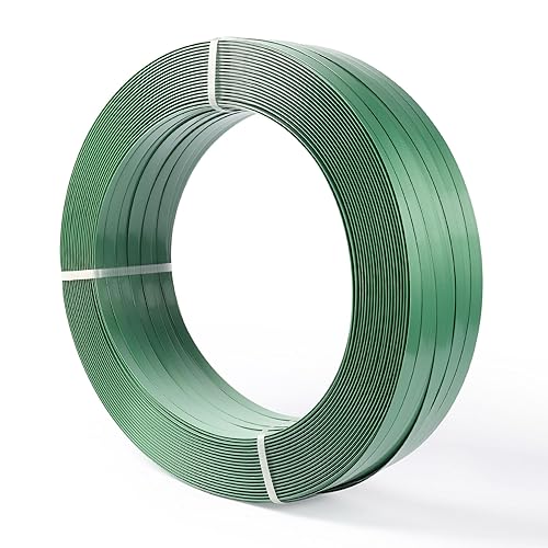 U.S. Solid Packaging 3/4' x 0.039' x 2723ft. Length Polyester PET Strapping Roll Green, UV, Water, and Rust Resistance - Poueer