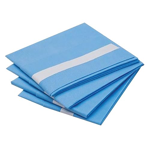 Dealmed Non-Fenestrated Sheets – 50 Count 3-Ply Poly-Lined Drape Sheets, Blue Material, Perfect for Hospitals, Medical Facilities, and Physicians’ Offices, 18' x 26' (Pack of 6) - Poueer