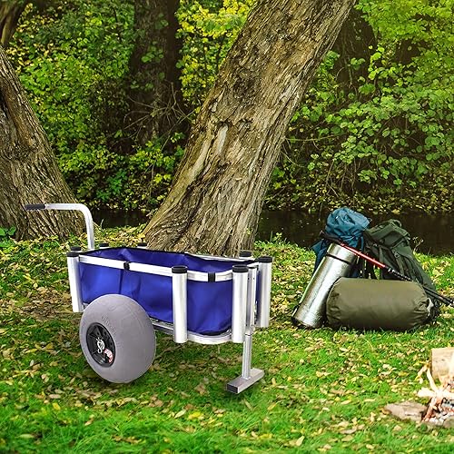 Juggernaut Storage Rolling Utility Cart, Heavy Duty & Waterproof Caddy, 220 lbs Capacity, Blue - Poueer