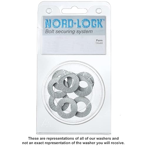 Nord-Lock Wedge Locking Washers - Stainless Steel (254 SMO) Washer, Vibration Resistant Safety Washers for M11 Bolts - 6 Pairs - Poueer