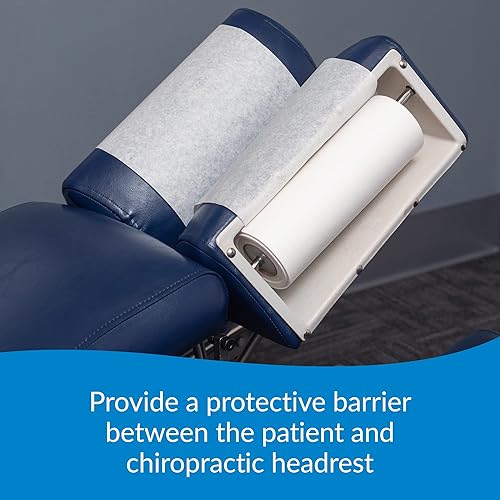 TIDI 980898 Choice Single-Use Chiropractic Headrest Paper Roll, Fluid and Barrier Protection, Absorbent Crepe Paper, White, 8.5' Width, 125' Length, Pack of 25 - Poueer