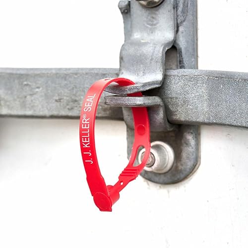100 Pcs Plastic Truck Seals, Tamper Evident, Numbered Sequentially, Red, J. J. Keller & Associates, Inc. - Poueer
