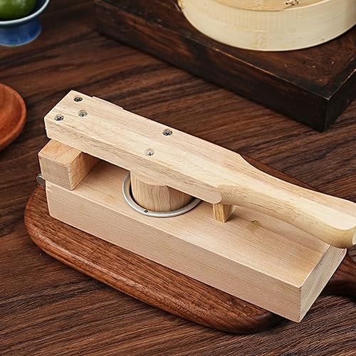 caralei Practical Wood Mochi Maker Convenient Kitchen Embosser Tool Practical Thick Wood Dough Press for Traditional Snacks Wood - Poueer