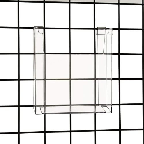Gridwall 8.5' x 11' Clear Acrylic Literature, Brochure & Magazine Holder, 5 Pack - Poueer
