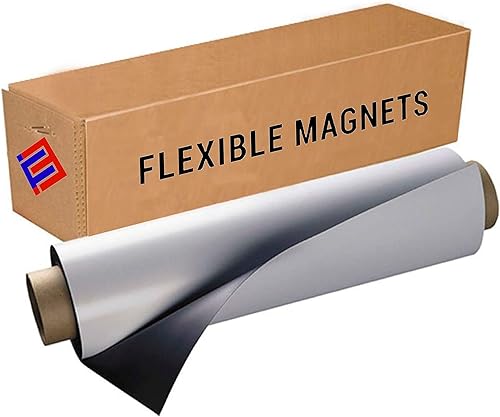 Flexible Vinyl Roll of Magnet Sheets - Super Strong & Ideal for Crafts - Commercial Inkjet Printable (2 ft x 25 ft x 30 mil) - Poueer