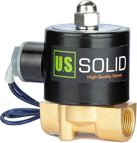 U.S. Solid 3/8' Electric Solenoid Valve 12-VDC, VITON Gasket, Air, Gas, Fuel Normally Closed - Poueer