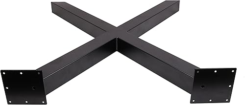 28' Dining Table Legs, X-Shaped Steel Table Legs, Office Table Legs,Computer Desk Legs,Industrial Kitchen Table Legs,Set of 2,Black - Poueer