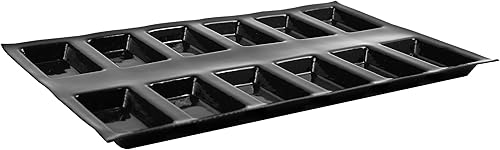 Demarle FP 2264 Flexipan Origine Silicone-Fiberglass Pan with 12 Financiers Rectangular Cavities 1-3/4 Inch x 3-3/8 Inch x 9/16 Inch High - Poueer
