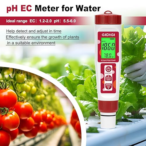 Digital Dissolved Oxygen Meter, GIDIGI Dissolved Oxygen Tester with ATC, DO Meter with 9.84ft DO Probe Cable and Digital 4 in 1 TDS EC Temp pH and ppm Meter for Nutrients Water - Poueer