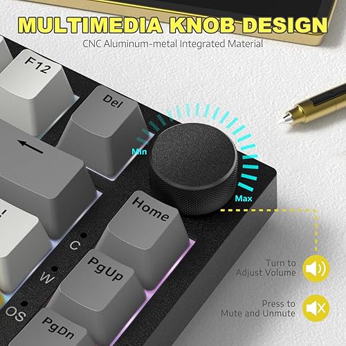 ATTACK SHARK X820ULTRA Wireless Gaming Mechanical Keyboard with TFT Smart Display&Knob,Side Printed PBT,Gasket Mounted 75% TKL Keyboard,BT5.0/2.4GHz/USB-C,RGB Backlit（White Contour,Shark Switch - Poueer