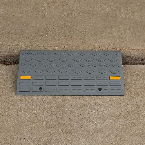 BISupply Curb Ramps for Driveway Ramps for Low Cars, Car Ramps, Motorcycle Ramp, Threshold Ramp, Loading Ramps 4in 2pk - Poueer