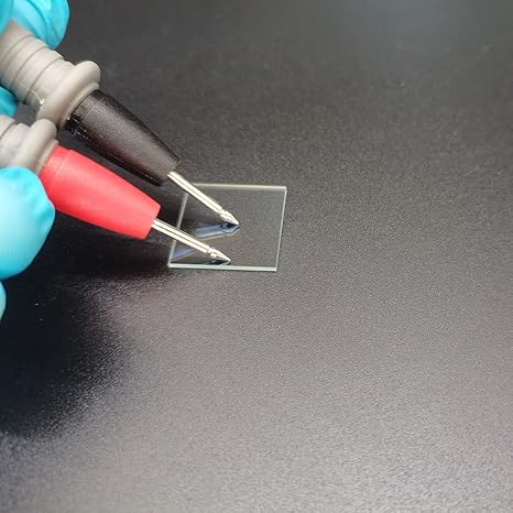 ITO (Indium tin Oxide)Coated Conductive Glass Slides 50×50mm Resistance 7 ohm/sq (8 Pcs) - Poueer