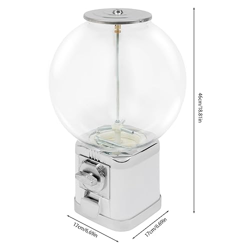 Capsule Vending Machine Candy Machine Dispenser for Business Toy Vending Machine Dispenser Lockable Candy Gumball Dispenser Machine Prize Machine Twister Ball Dispenser (White) - Poueer