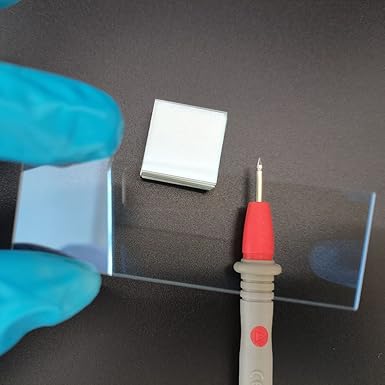 ITO (Indium tin Oxide)Coated Conductive Glass Slides 50×50mm Resistance 7 ohm/sq (8 Pcs) - Poueer