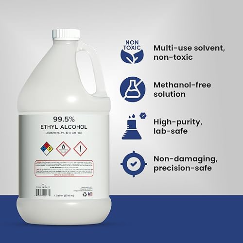 HIGH Impact 99.5% Ethyl Alcohol Denatured 40-B 200 Proof Alcohol - Made in The USA - Gallon (Pack of 1) - Poueer
