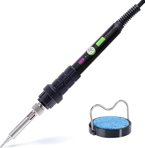 YIHUA 928D-III Soldering Iron,110W High Power, Fully Digital Display °F /°C- Temperature Control Soldering Tool, Accurate 194~896°F, with ON/OFF Switch, Iron Tip, Brass Wool, Automatic Sleep Mode - Poueer