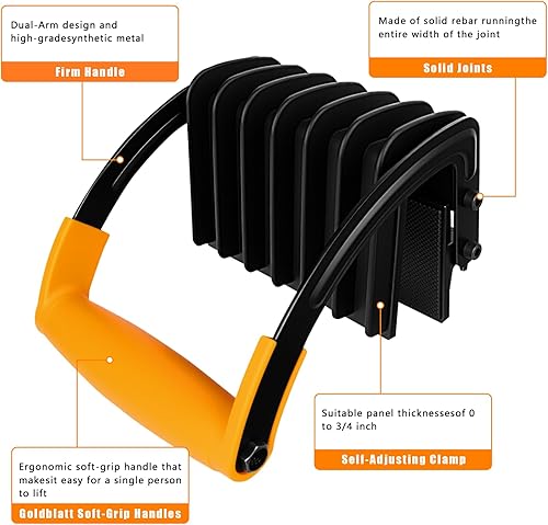 Panel and Plywood Carrier(2 Pack), Plywood Lifting Tool and Drywall Carrying Tool, Aluminum Alloy Soft-Grip Handle Gripper Lift for Sheetrock - Poueer