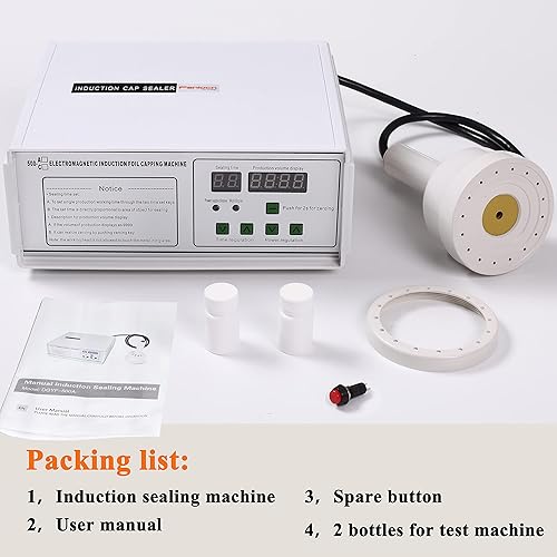 Bottle Cap Sealer, Induction Heat Sealer For Plastic, Glass Bottles 20-100mm 110v - Poueer