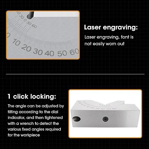 V-Blocks, Micro Adjustable Protractor, Alloy Steel, High Precision Angle V-Block Milling Machines - Poueer