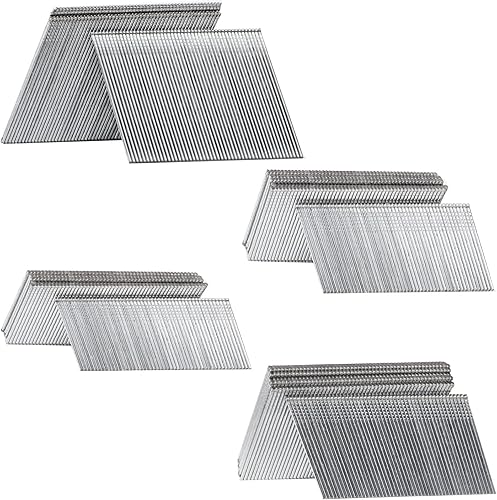 16 Gauge Angled Finish Nails, 20-Degree, 2000-Pack (2-1/2', 2', 1-1/2', 1-1/4' 500 Per Sizes), Galvanized Assorted Size Project Pack, for Pneumatic, Electric Angled Finish Nailer - Poueer
