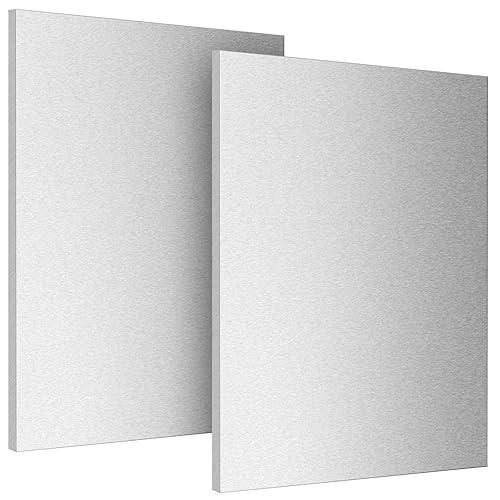 LEXININ 2 Pack 12 x 12 x 1/4 Inch 6061 Aluminum Sheet, Plain Aluminum Plate with Protective Film, Metal Flat Aluminum Sheet for Industrial, 305 x 305 x 6mm - Poueer