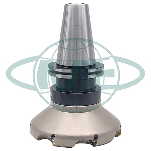 CME 6' 90° Indexable Face Mill w/ CAT50 Arbor, APKT1604 Inserts Included, 8 Flutes - Poueer