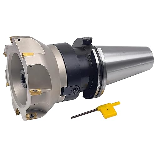 CME 6' 90° Indexable Face Mill w/ CAT50 Arbor, APKT1604 Inserts Included, 8 Flutes - Poueer
