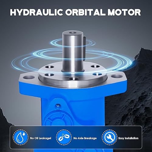ATO Hydraulic Orbital Motor, Engine Hydraulic Motor,with 3 Layers of Rubber Sealing Rings,80cc/rev,for Slews, Sweeper Drives, Augers (Flat Key, 4 Bolts Square) - Poueer