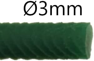 RPN-3: Volta 100ft PU High-Tensile Round Belt 3mm Green Polyurethane Belt - Poueer