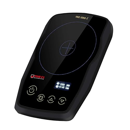 FOUR E'S SCIENTIFIC Ultra-Flat Magnetic Stirrer, Mini Magnetic Mixer Stir Plate Lab Stirrers 50-1500RPM | NO Heating | OLED Display | Max. Stirring Capacity: 1000mL (Black) - Poueer