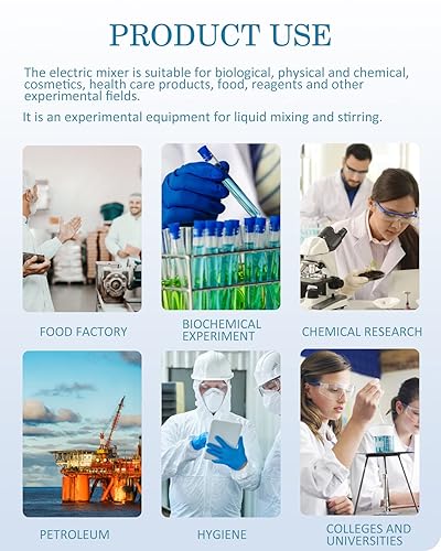 Electric Overhead Stirrer Max.40L LCD Digital Lab Mixer 10000mPa.s Time and Speed Adjustable Stirring Rod Included 100-2000RPM 120W - Poueer