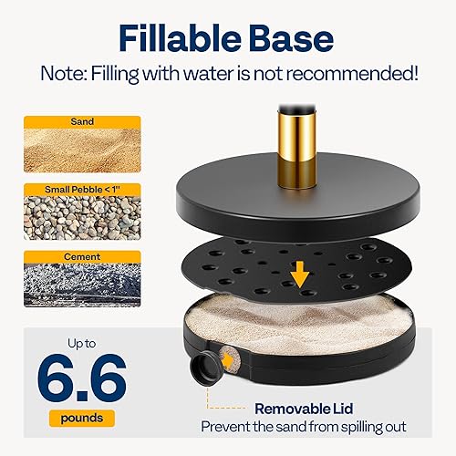 VIVOHOME Heavy Duty Iron Stanchion Post Queue 4PCS Pole w/ 2 Black Velvet Ropes, Crowd Control Barriers w/Fillable Base for High-end Venues, Museums, Party Supplies (4 Pieces, Black and Golden) - Poueer