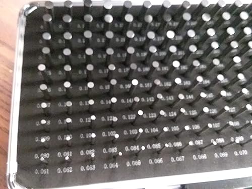 Pin Gage Set M1(-) 0.061-0.250',190 pins,-0.0002' Minus Metal case-707A-MC-new - Poueer