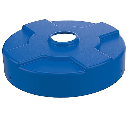 Vestil DC-P-55-CAN-BU Low-Density Polyethylene Drum Recycling Lid Closed 55 Gallon Blue - Poueer