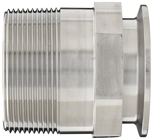 Dixon 21MP-R200 Stainless Steel 316L Sanitary Fitting, Clamp Adapter, 2' Tube OD x 2' NPT Male - Poueer