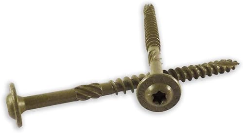 ST516X518B 5/16-Inch by 5-1/8-Inch Length Round Washer Head Exterior Wood Screws, 250-Pack - Poueer