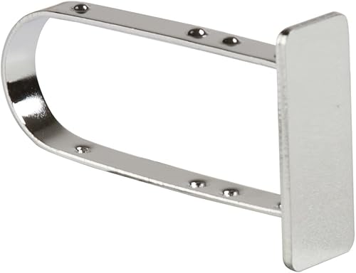 Rectangular Hangrail End Cap for 1.5' x .5' Retail Rectangle Tubes, Chrome, 100 Pack - Poueer