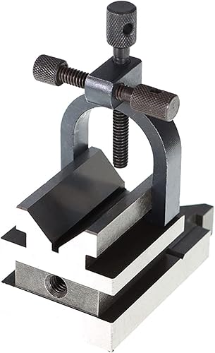 3-1/2 x 1-7/8 x 1-7/8 Accuracy V Block with Clamp Set, All Angle Hardened Steel Multi-use Gauge Gage Machinist Tool Fit for Drilling, Milling and Grinding Operations - Poueer