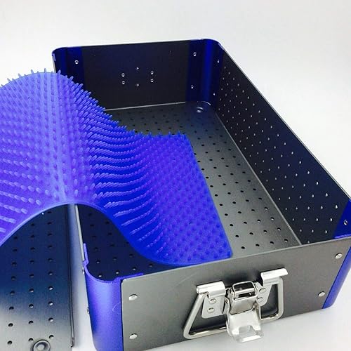 Aluminium Alloy Sterilization Tray case with Silicone mat Surgical Instrument - Poueer