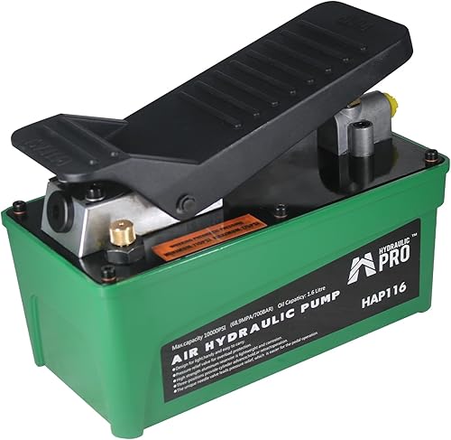 10,000 PSI Hydraulic Pump,Hydraulic Foot Pump(Single Acting),Air Actuated Treadle Foot Pump Green - Poueer