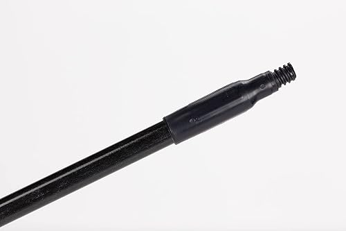 SPARTA 41225EC03 Fiberglass Broom Handle, Mop Handle, Replacement Handle With Acme Threaded Tip For Commercial Cleaning, 48 Inches, Black, (Pack of 12) - Poueer