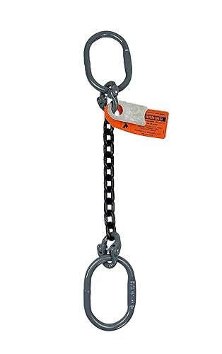 Chain Sling - 3/8' x 6' Single Leg with Oblong Ring - Grade 100 - Poueer