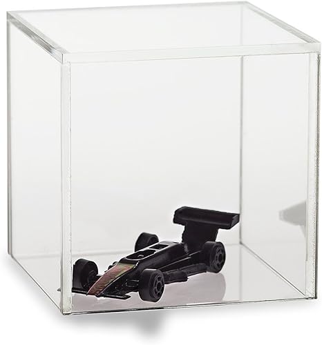 Source One Premium Clear Acrylic Display Case, Available with Additional Base (12 Inch Cube, No Base) - Poueer