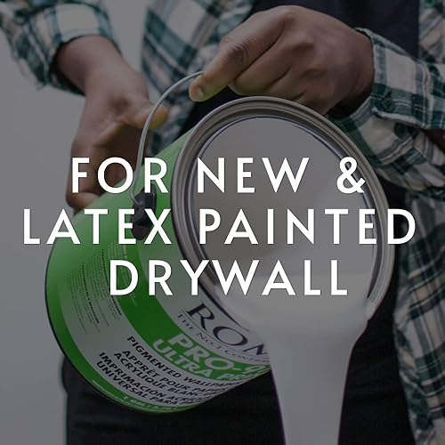 ROMAN PRO-977 White Wallpaper Primer - Pigmented Acrylic Primer for Wallcoverings and Home Improvement, Water-based - 1 Gallon, White - Poueer