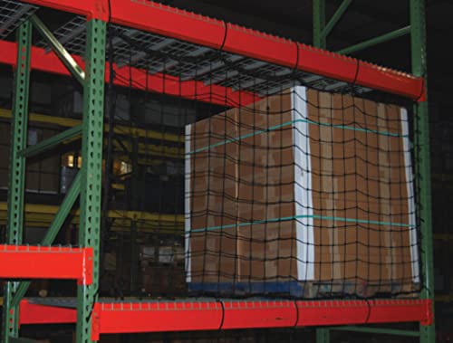Vestil PRN-123-4 Nylon Pallet Rack Netting 1 Net 123 in. x 3/16 in. x 48 in. 2500 Lb. Holding Capacity Black - Poueer