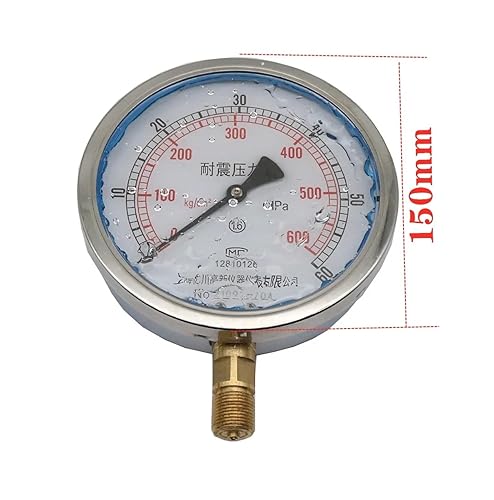 YN150 Shock-Proof Pressure Gauge 0-1MPa Oil-Filled Instrument Large dial Hydraulic Pump Gauge Radial M20 * 1.5 Thread(0-40Mpa) - Poueer