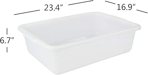 3-Pack 13 L Plastic Commercial Tote Box with Lid, Bus Tubs/Bus Box, Gray - Poueer