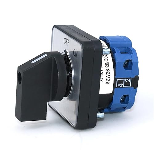 SZW26/LW26-20 20A 660V Off-ON One Pole Two Position 64X64 48X48 mm Panel Electric Rotary Universal Changeover Cam Switch(C02.1 Off ON 48X48mm) - Poueer