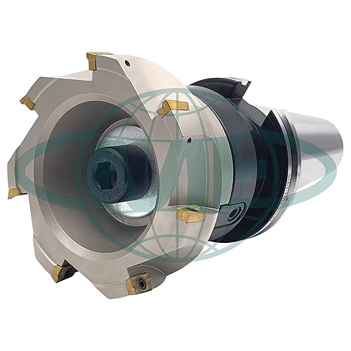 CME 6' 90° Indexable Face Mill w/ CAT50 Arbor, APKT1604 Inserts Included, 8 Flutes - Poueer
