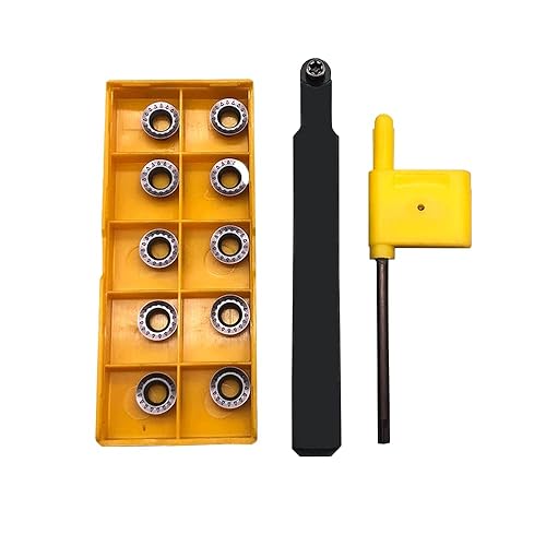 10pcs RPMT10T3 Indexable Carbide Inserts Milling Cutter with 1/2',5/8',' SRDPN Indexable Tool Holder Metal Lathe Cutting Tools (SRDPN1212H10+SRDPN1616H10+RPMT10T3) - Poueer